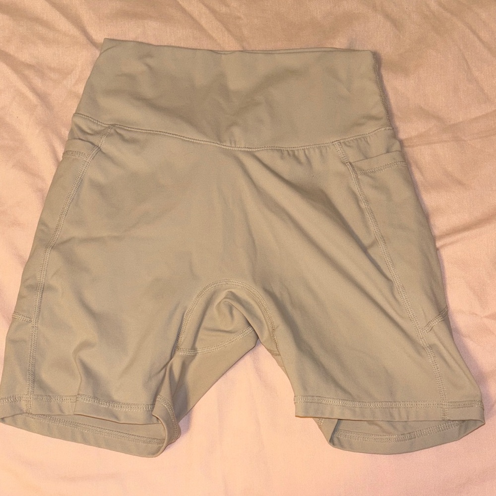Tan Biker Shorts (With Pockets!!)